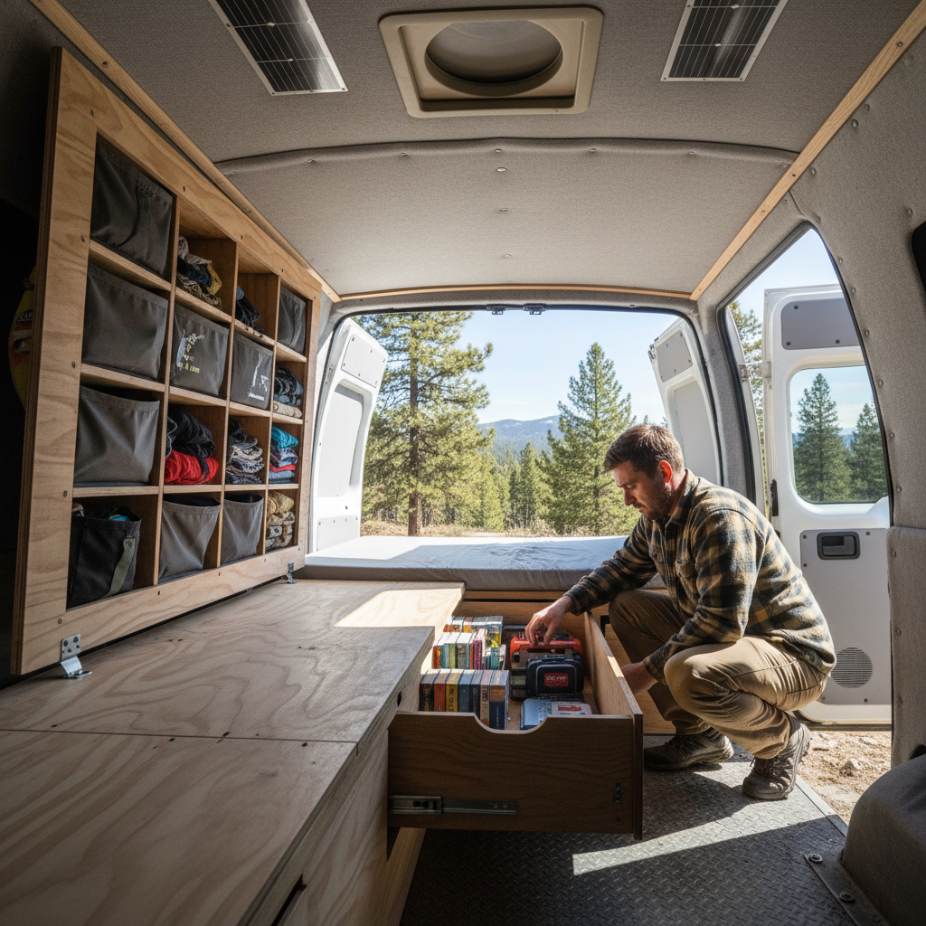 Best Under-Bed Storage Ideas for Camper Van Builds