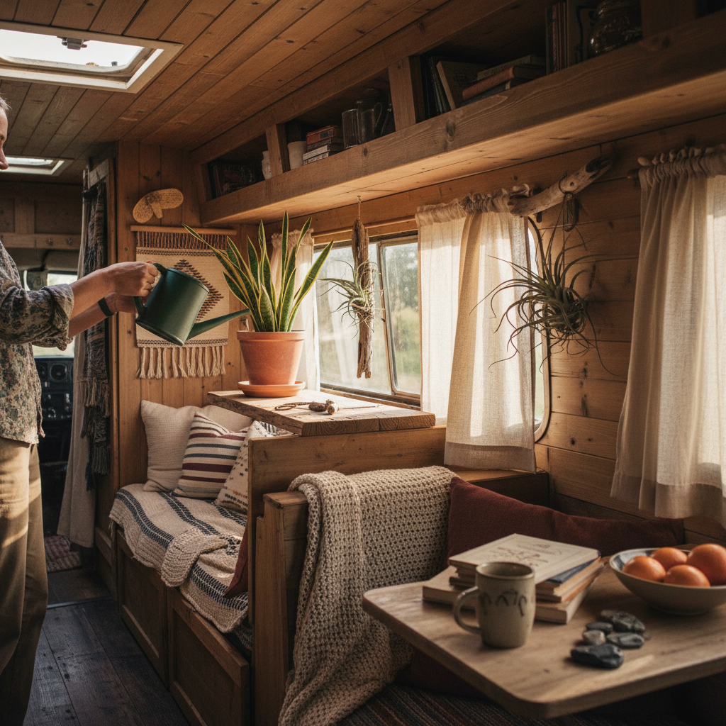 How to Add Plants to a Camper Van Interior