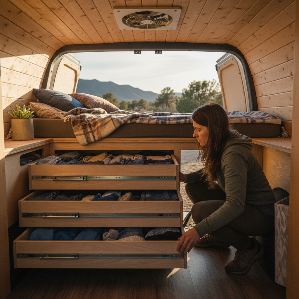 How to Organize Clothes in a Camper Van Without a Closet